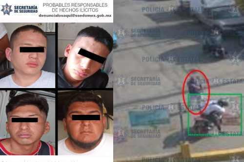 Atrapan 4 personas que balacearon a una persona en Tecámac
